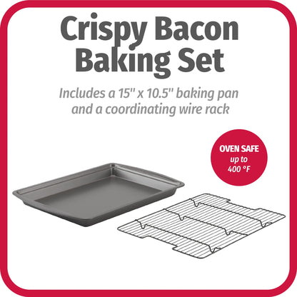 GoodCook Premium Nonstick Crispy Baking Pan Set, 15x10.5, Dark Gray
