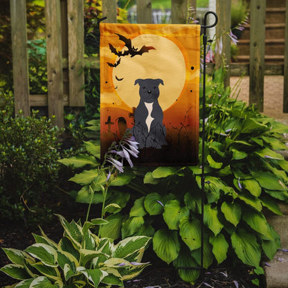 Caroline's Treasures BB4312GF Halloween Staffordshire Bull Terrier Blue Flag Garden Size, Small, Multicolor
