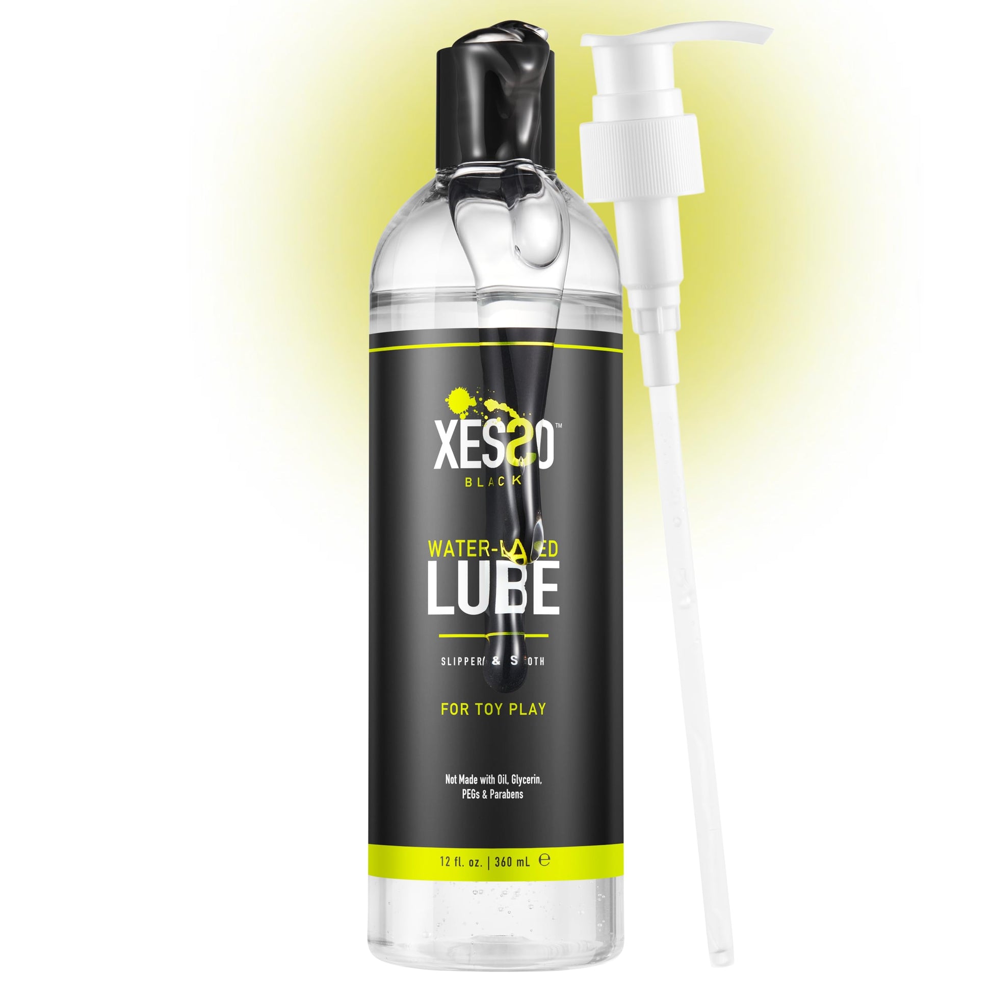 XESSO Water-Based Toy Lube, 354mL, Toy-Safe Personal Lubricant, All-Natural Without Glycerin & Parabens, Non-Staining, Slippery Massage Gel for Women, Men, Couples. Discreet Packaging