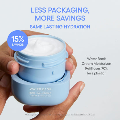 LANEIGE Water Bank Blue Hyaluronic Cream Moisturizer Refill: Hydrating Korean Face Cream with Squalane & Ceramide for Skin Barrier Support, Dermatologist-Tested LANEIGE