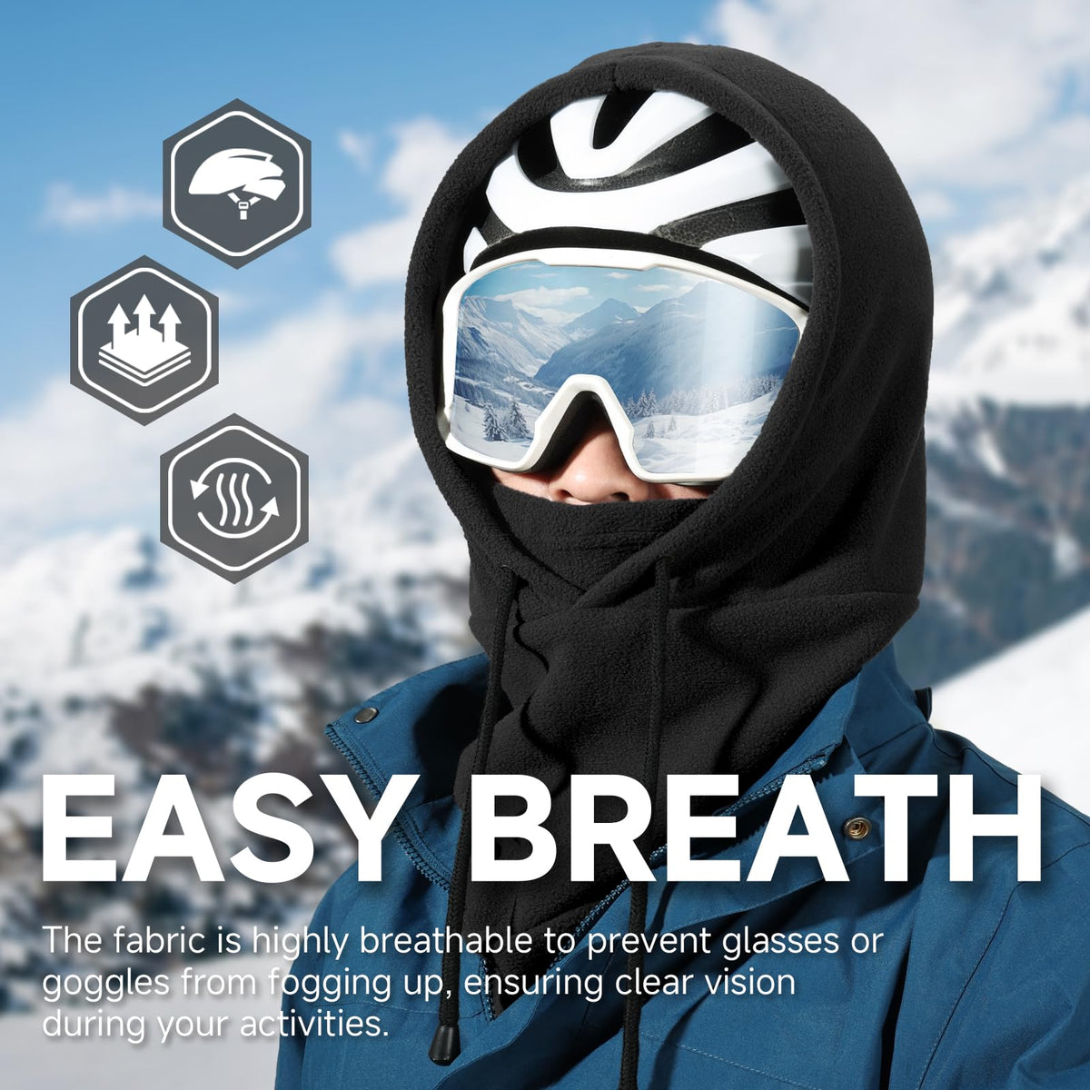 OZERO Balaclava Winter Gift: Polar Fleece Hood Ski Mask for Men Women Black 🍁 All In One Marketplace Canada