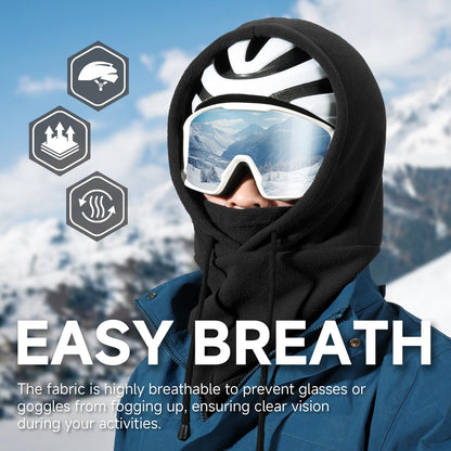 OZERO Balaclava Winter Gift: Polar Fleece Hood Ski Mask for Men Women Black 🍁 All In One Marketplace Canada