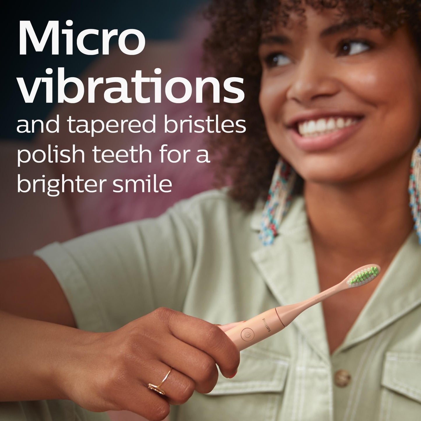 Philips One by Sonicare Rechargeable Toothbrush, 1 Brush Head, Champagne Philips Sonicare
