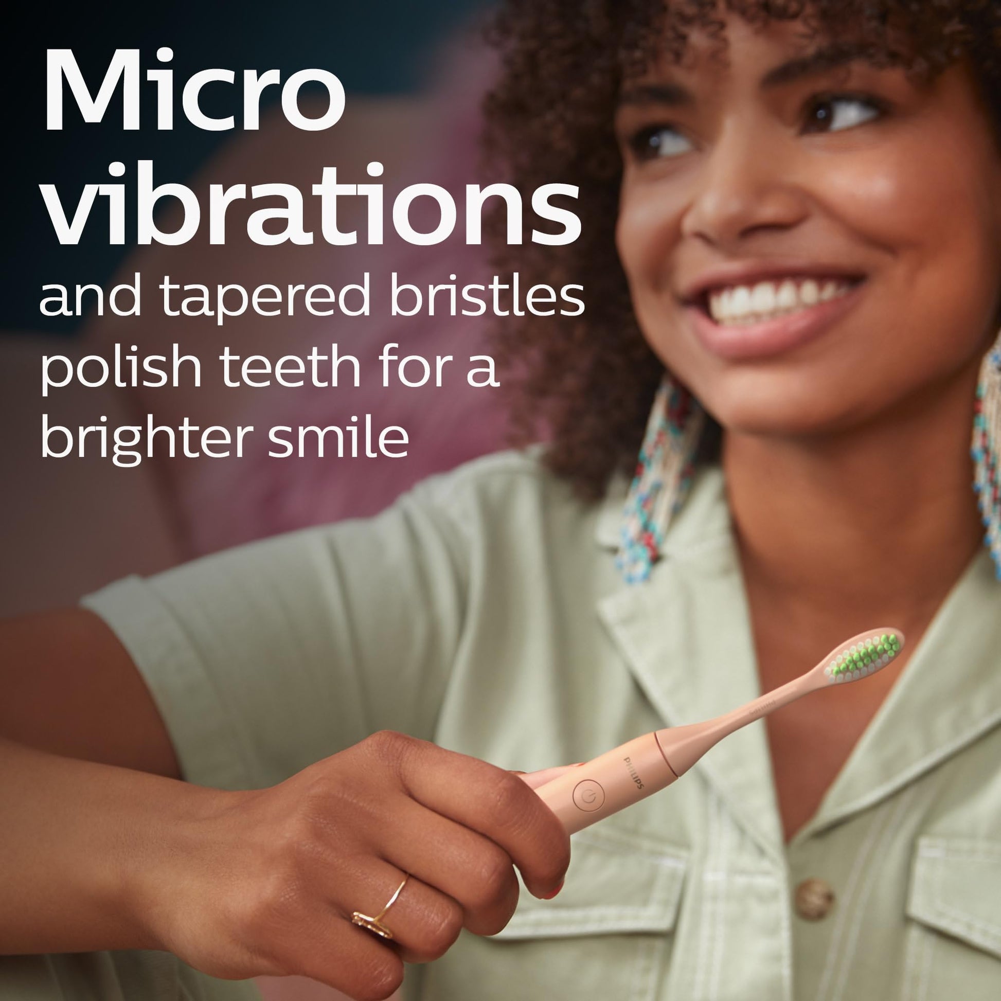 Philips One by Sonicare Rechargeable Toothbrush, 1 Brush Head, Champagne Philips Sonicare