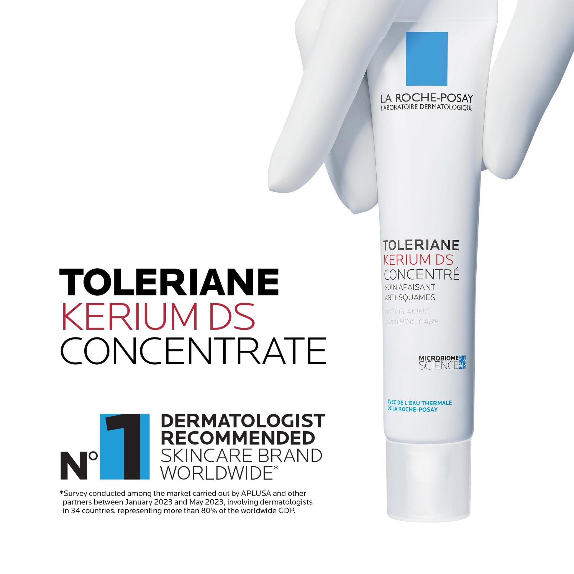 La Roche Posay Face Moisturizer, Toleriane Kerium DS Concentrate Moisturizer for Oily, Flaky, Red Skin. Hydrating Oil-Free Lotion, Suitable for Sensitive Skin & Dermatologist Recommended, 40mL La Roche-Posay