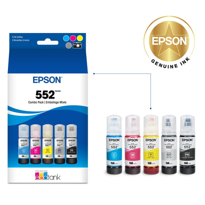 Epson 552 Genuine EcoTank Ink Color Combo Pack T552920 Epson