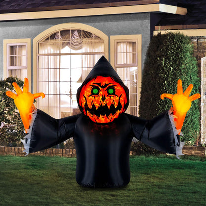 Faucheuse citrouille gonflable de 7 pieds (2,1 m) Occasions Halloween avec lumières tourbillonnantes