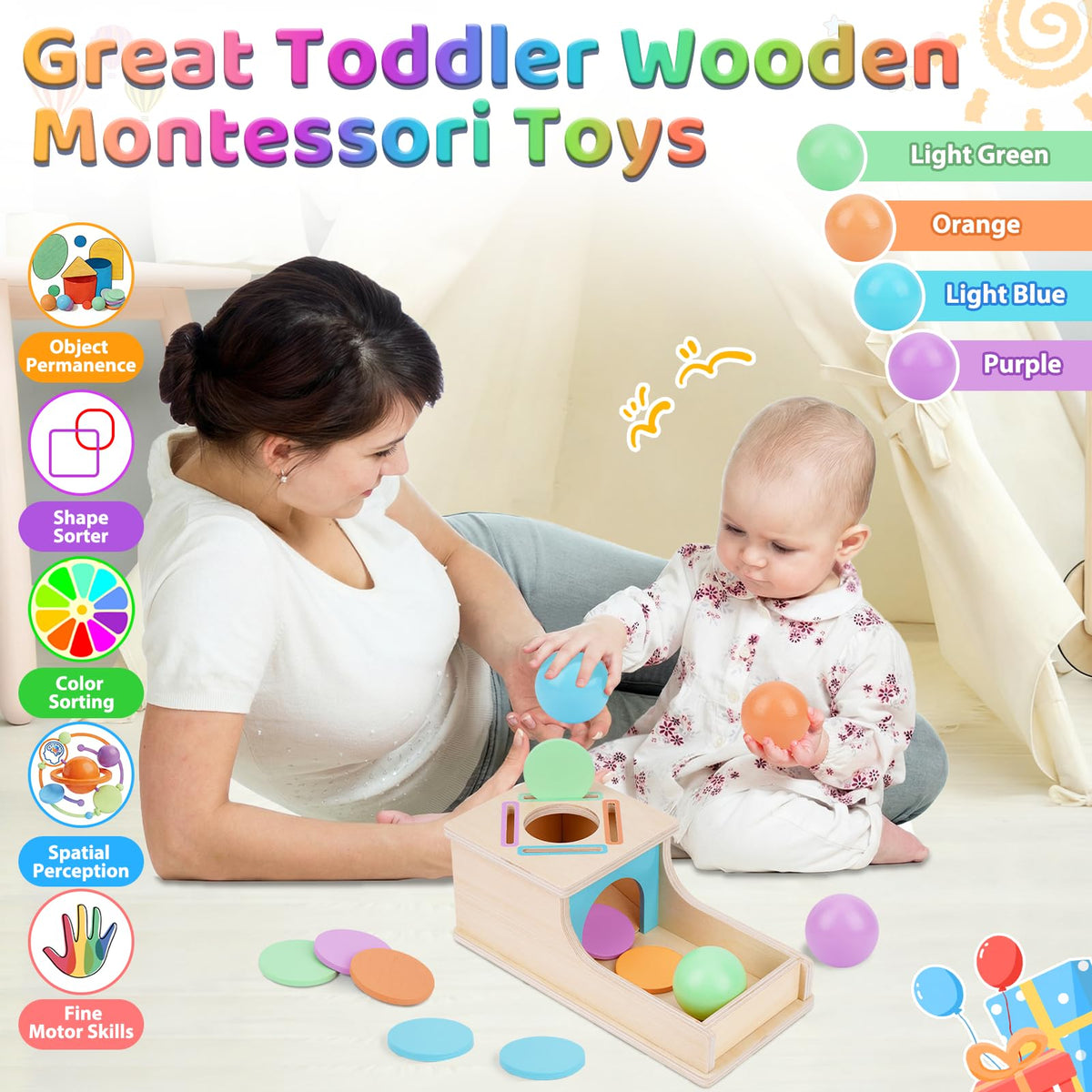 FCSONU Toddlers Montessori Ball & Coin Box Toys for 1 2 3 Year Old Boy Girl 🍁 All In One Marketplace Canada