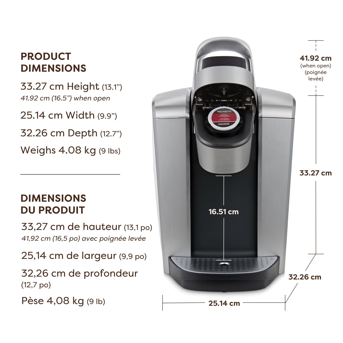 Keurig K-Elite Single Serve K-Cup Pod Coffee Maker, With Iced Brew Functionality And Quiet Brew Technology, Brushed Silver - Available at All In One Marketplace Canada