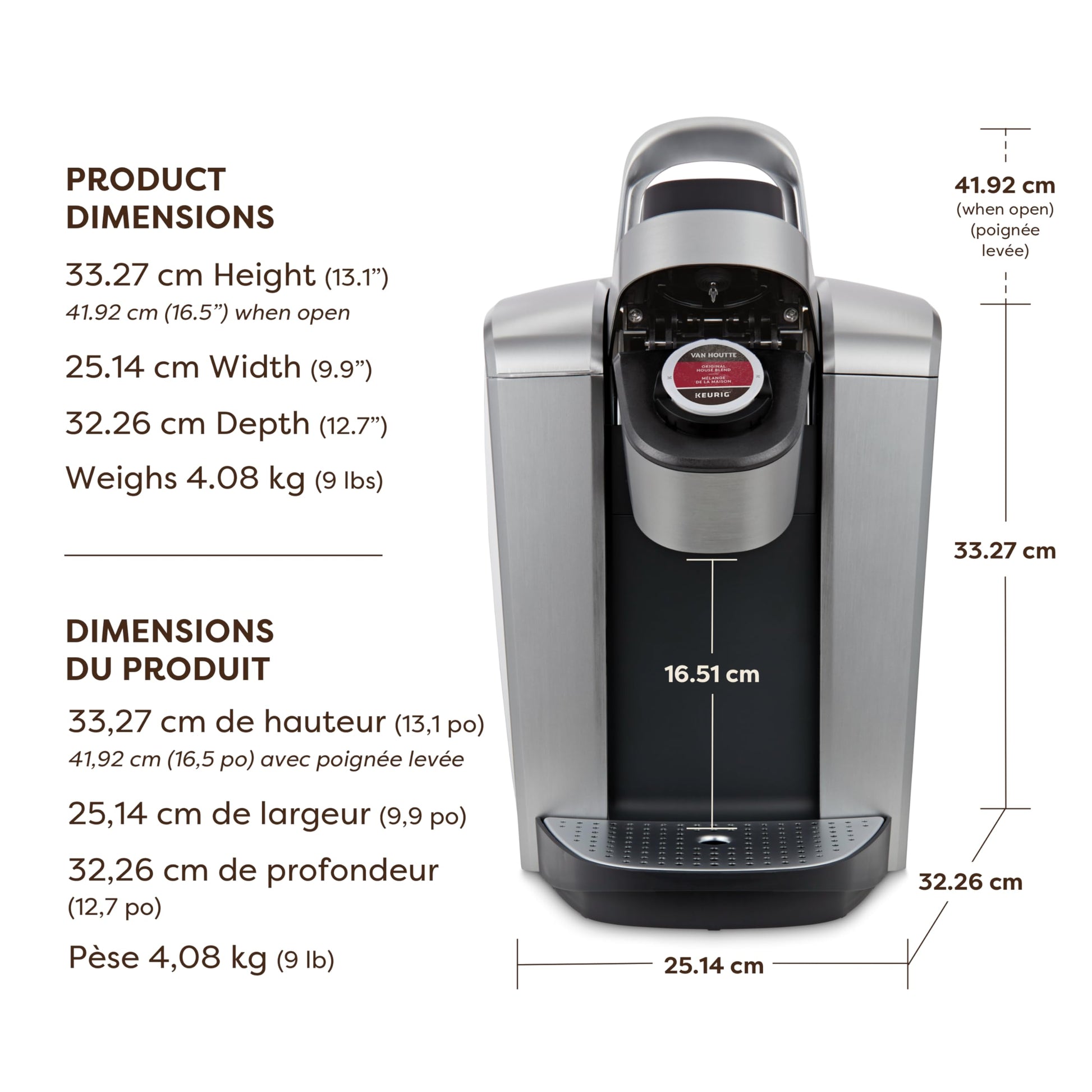 Keurig K-Elite Single Serve K-Cup Pod Coffee Maker, With Iced Brew Functionality And Quiet Brew Technology, Brushed Silver - Available at All In One Marketplace Canada