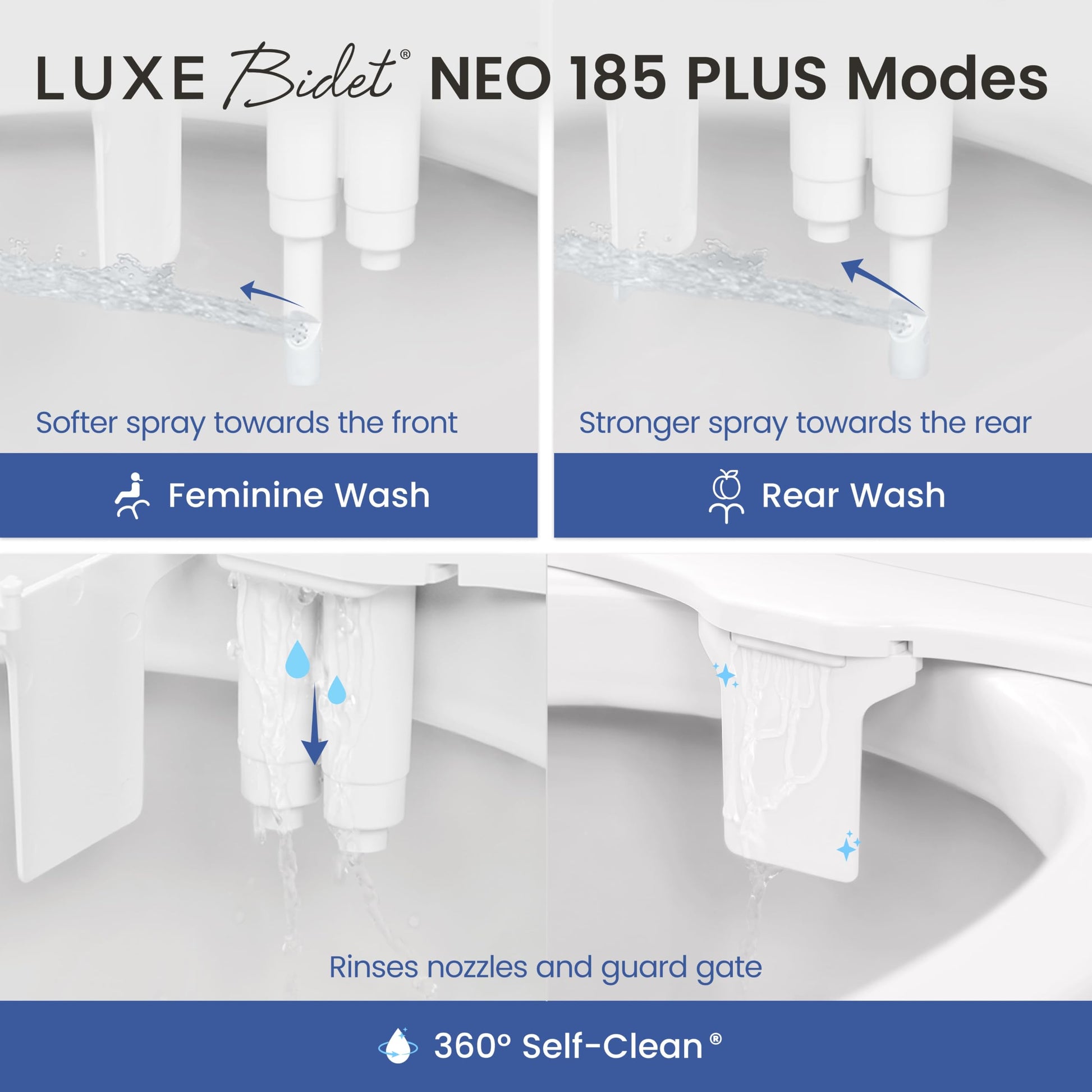LUXE Bidet NEO 185 Plus - Patented Bidet Attachment for Toilet, Chrome LUXE Bidet