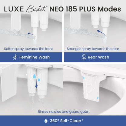 LUXE Bidet NEO 185 Plus - Patented Bidet Attachment for Toilet, Chrome LUXE Bidet