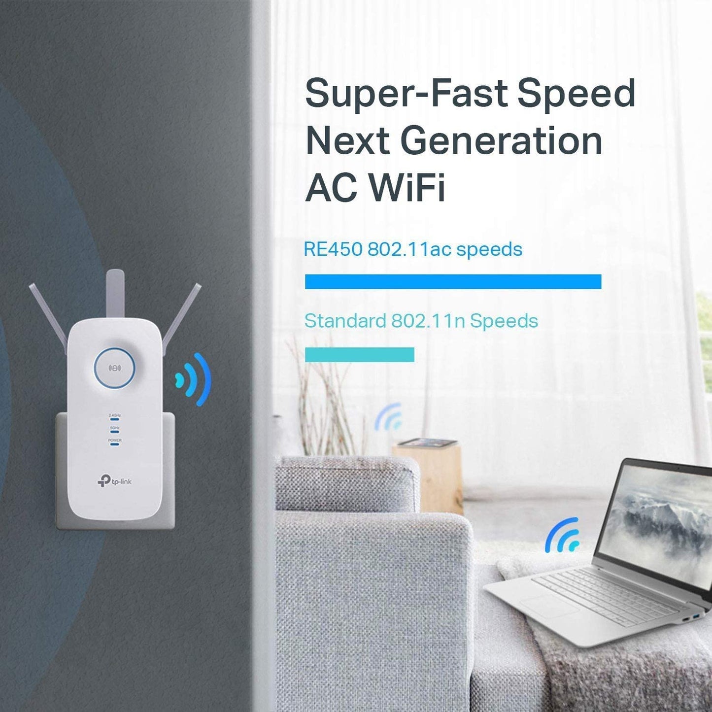 TP-Link AC1750 WiFi Extender (RE450) - Up to 1750Mbps, Dual Band WiFi Repeater, Internet Booster, Extend WiFi Range Further TP-Link