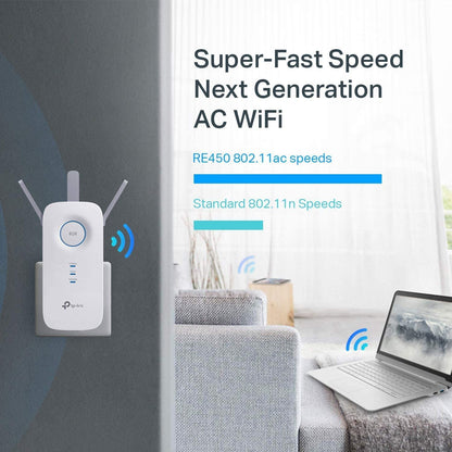TP-Link AC1750 WiFi Extender (RE450) - Up to 1750Mbps, Dual Band WiFi Repeater, Internet Booster, Extend WiFi Range Further TP-Link