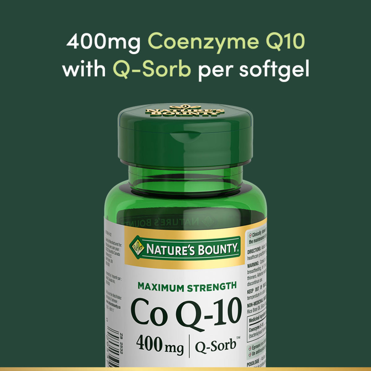 NATURE'S BOUNTY Co Q-10, 400 mg, Maximum Strength, 30 Softgels