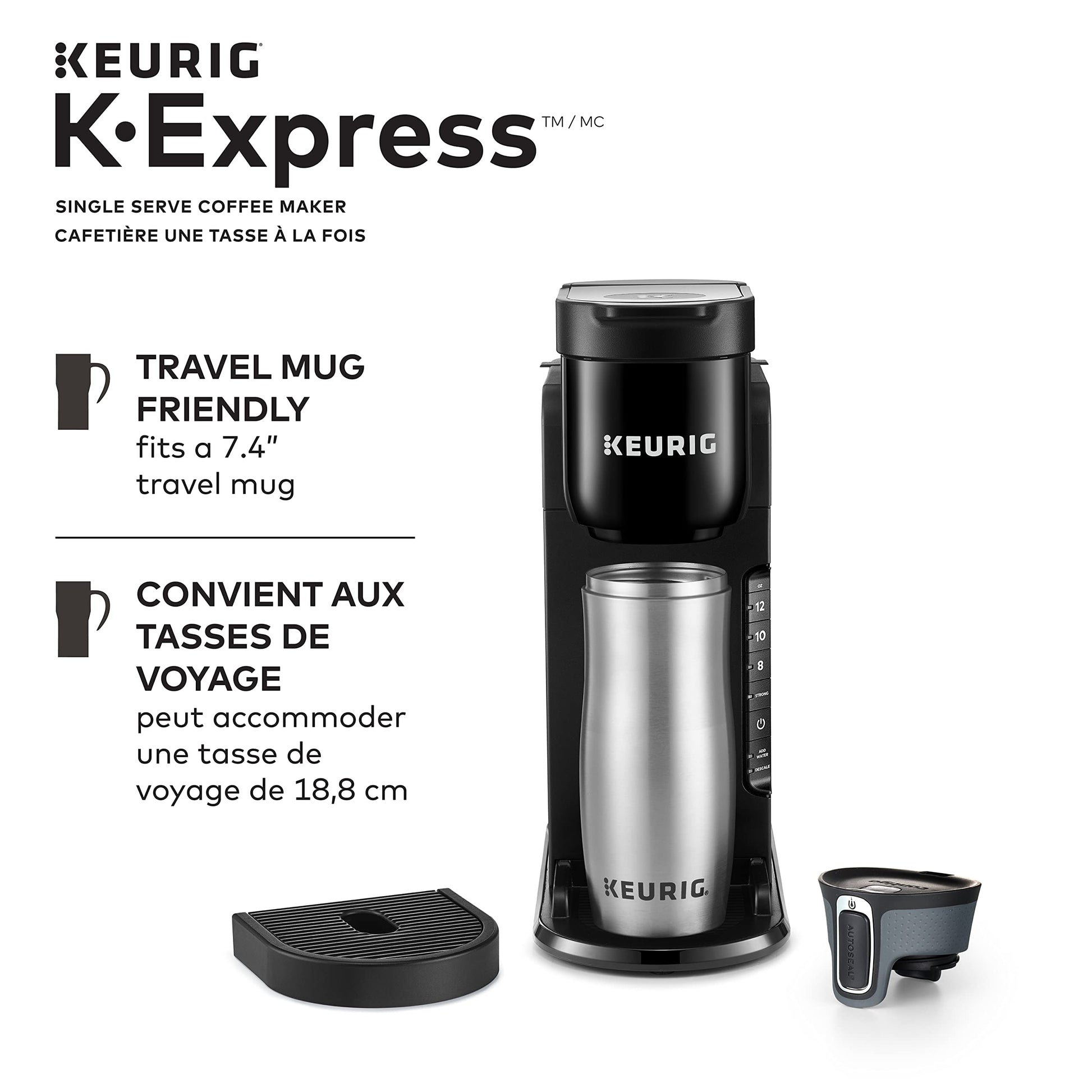 Keurig K-Express Single Serve K-Cup Pod Coffee Maker in Black with Removable Water Tank and Strong Brew Option