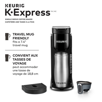 Keurig K-Express Single Serve K-Cup Pod Coffee Maker in Black with Removable Water Tank and Strong Brew Option