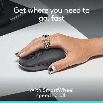 Logitech POP Mouse, Compact and Portable Wireless Bluetooth - Graphite