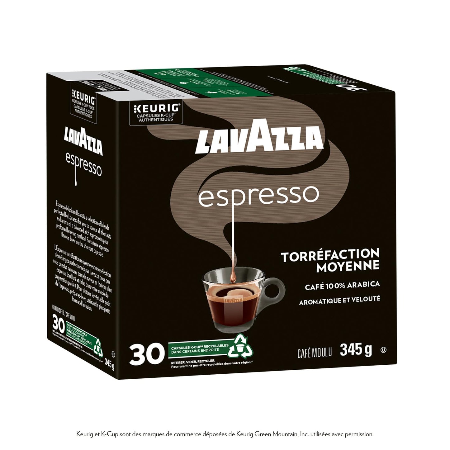 Lavazza Espresso Medium Roast K-Cup Coffee Pods, 30 Count For Keurig Coffee Makers