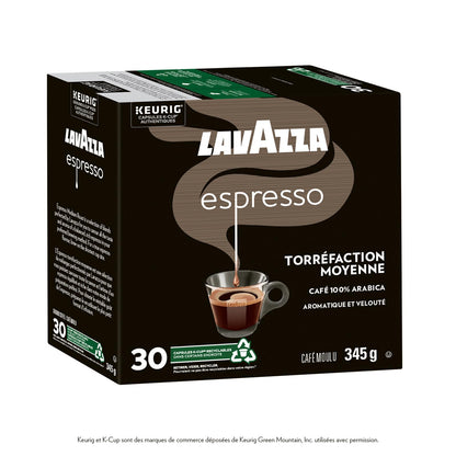 Lavazza Espresso Medium Roast K-Cup Coffee Pods, 30 Count For Keurig Coffee Makers