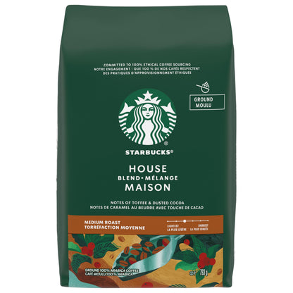 STARBUCKS House Blend Roast Ground Coffee, Medium Roast, Smooth And Balanced, Made With 100 Percent Arabica Beans, For Use With Drip Coffee Makers, Pour-overs, And French Presses, 793 g - Available at All In One Marketplace Canada
