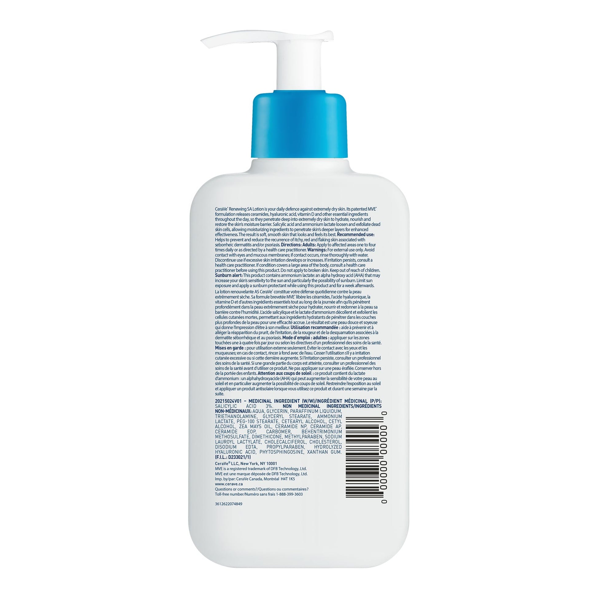 CeraVe SALICYLIC ACID Lotion, Renewing SA Exfoliating Body Lotion for Dry, Rough & Bumpy Skin, Psoriasis, Keratosis Pilaris, Itching & Flaking. With Lactic Acid, Hyaluronic Acid, Fragrance Free, 237ML