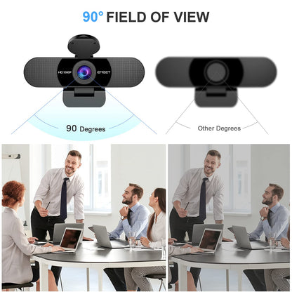 EMEET 1080P Webcam with Microphone, C960 Web Camera, 2 Mics Streaming Webcam, 90°FOV Computer Camera, Plug and Play USB Web Cam for Online Calling/Conferencing, Zoom/Teams/Facetime/YouTube, Laptop/PC - Available at All In One Marketplace Canada