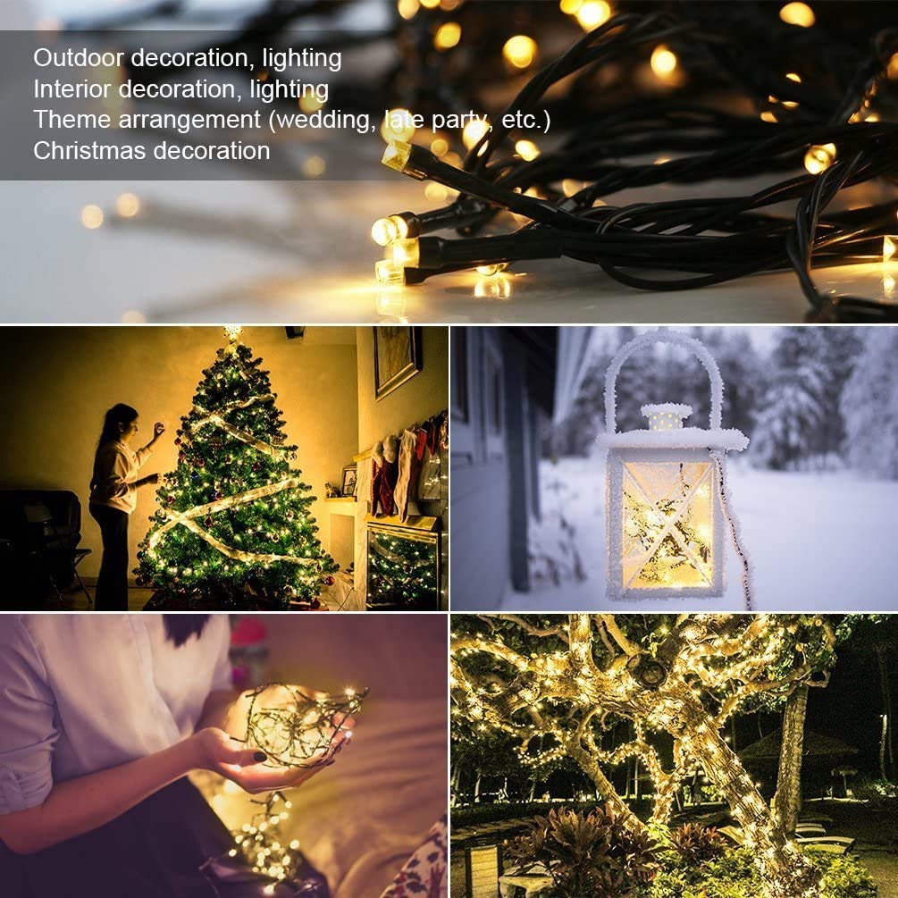 33ft 100 LED Plug in Black Wire Glow Warm White Christmas String Lights 🍁 All In One Marketplace Canada