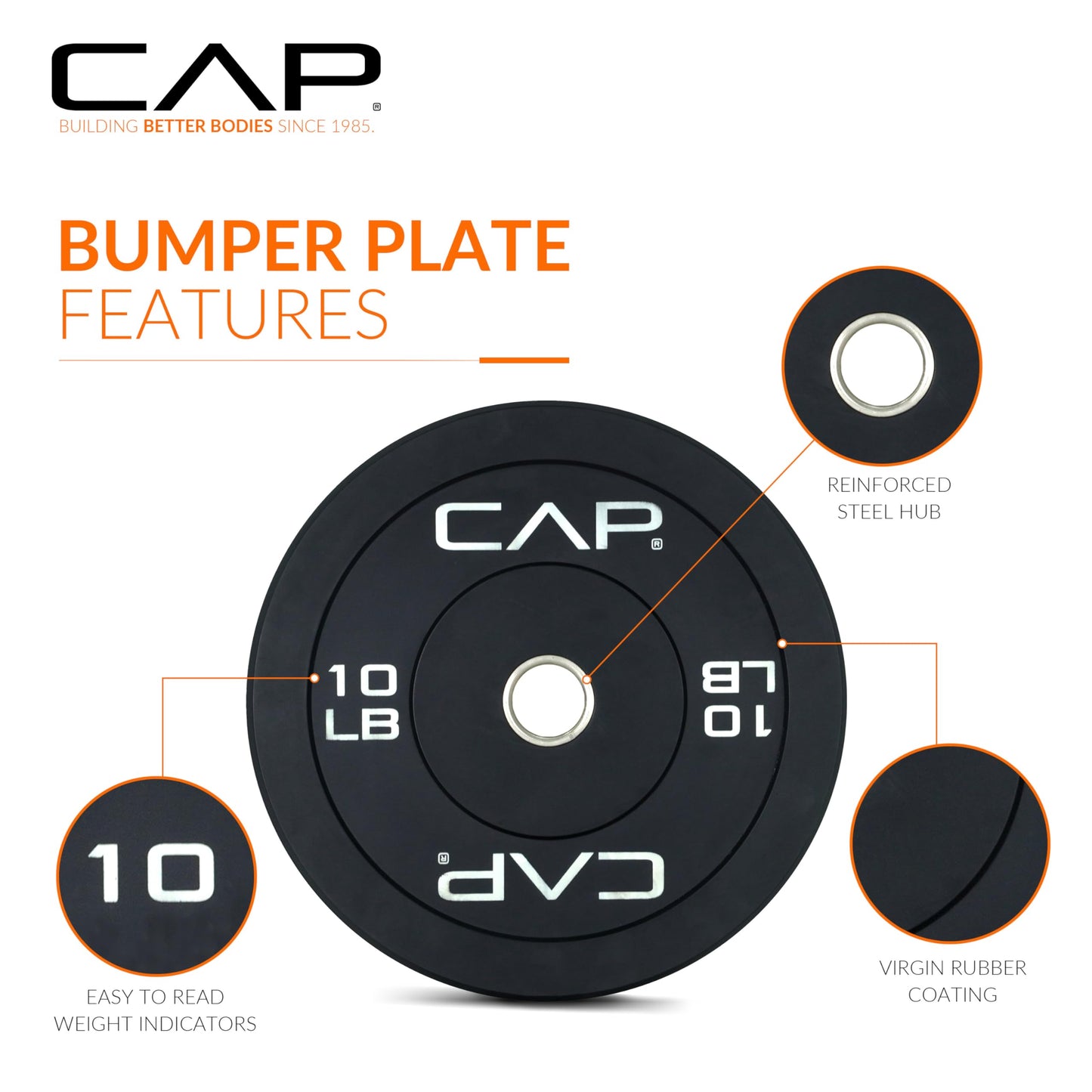 CAP Barbell Rubber Olympic Bumper Plate | Multiple Options/Colors 🍁 All In One Marketplace Canada