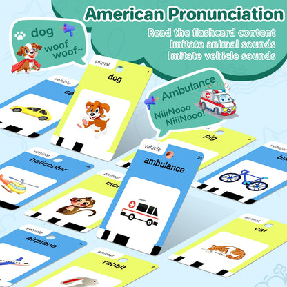 420 Words English Talking Flash Cards for Toddlers, Pocket Speech Buddy Therapy Autism Toys with 10 Songs, Preschool Educational Learning Toy for Girls Kids 1-6, Christmas Birthday Gifts 🍁 All In One Marketplace Canada