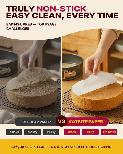 Katbite 12 Inch White Parchment Paper Rounds 200PCS, Non-Stick Heavy Duty 🍁 All In One Marketplace Canada