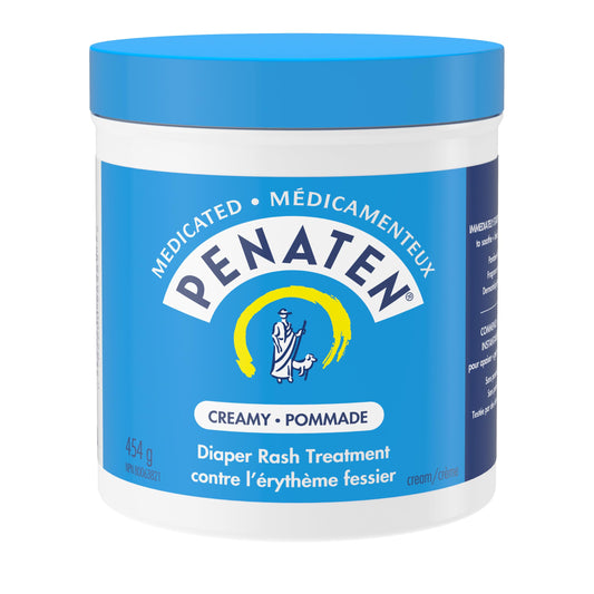 Penaten Medicated Diaper Rash Cream with 13% Zinc Oxide for Baby and Adult Essentials - Soothes, Heals & Protects Sore Skin, Paraben-Free, Fragrance-Free, Dermatologist Tested - 454 Grams