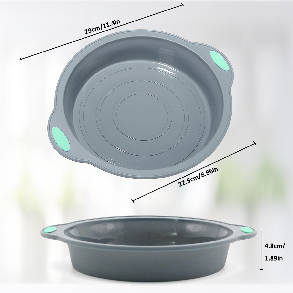 To encounter 9 Inch Silicone Round Cake Pans with Metal Frame, 2 Pack 🍁 All In One Marketplace Canada