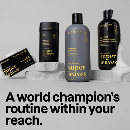 ATTITUDE Men's Shampoo and Conditioner 2-in-1, Volumizing for Thin Hair, With Rosemary and Rice Protein, 97% Natural Origin Ingredients, EWG Verified, Amber & Citrus, 946 mL 🍁 All In One Marketplace Canada