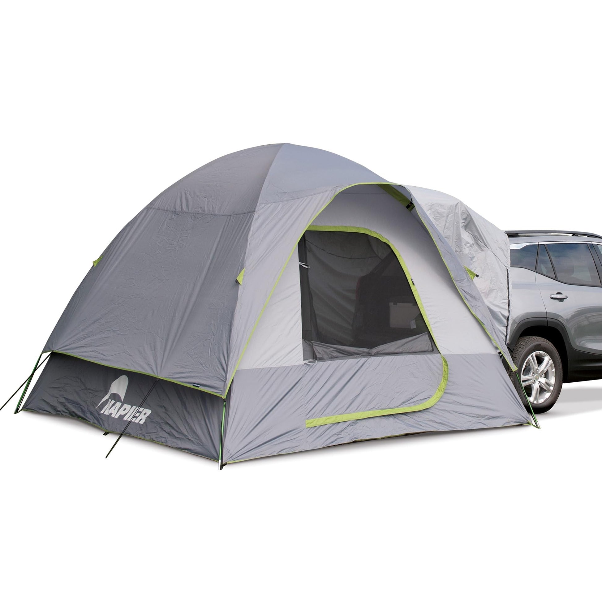 Napier Backroadz SUV Tent | 10' x 10' Vehicle Camping Tent | Fits All CUVs, SUVs, and Minivans | Sleeps 5 | Spacious, Durable, Easy Set-up | Gray/Green | Model 19100 Napier