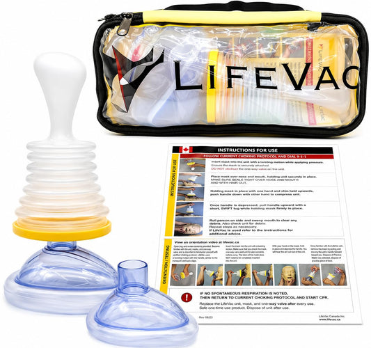 LifeVac Travel Kit (Canadian Version) - Choking Rescue Device, Portable Suction Rescue Device First Aid Kit for Kids and Adults, Portable Airway Suction Device | Anti Choking Device for Children and Adults - Available at All In One Marketplace Canada