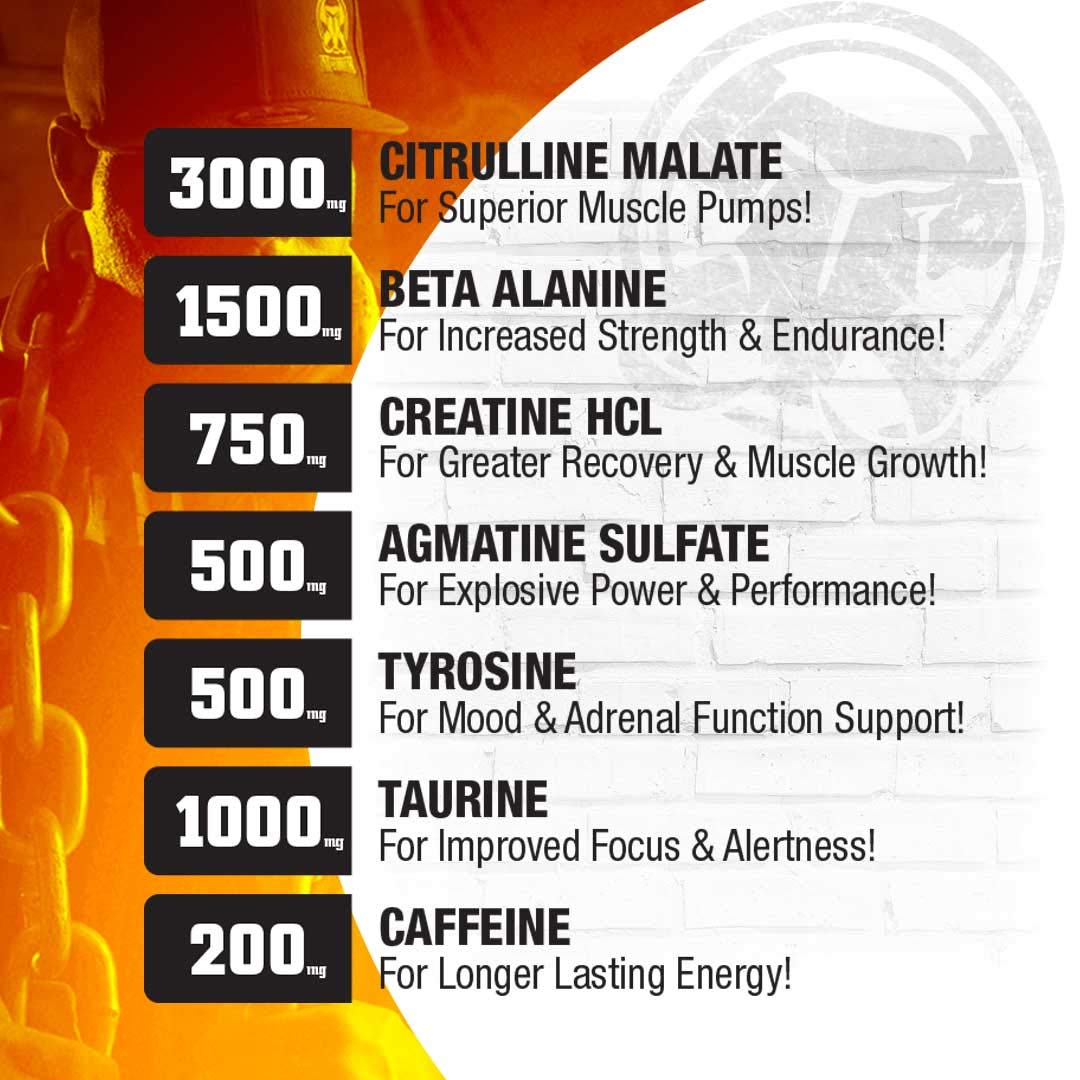 MAMMOTH PUMP – Pre Workout Powder, Superior Muscle Pumps, Increase Strength & Endurance, Explosive Power & Energy Supplement, Heightened Focus, Quick Recovery, Reduced Soreness (30 Serves, Blue Raspberry) MAMMOTH