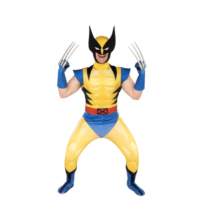 MARVEL Wolverine Official Adult Deluxe Zentai Halloween Costume-Deluxe Spandex Suit with Gloves X-Large