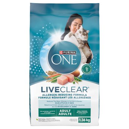 Purina ONE LiveClear Dry Cat Food, Allergen Reducing with Chicken 1.36kg
