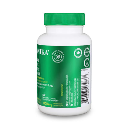 Organika Canadian-Made Liposomal Vitamin C 1000mg Daily- High Absorption for Superior Bioavailability, Immunity- 60vcaps - Available at All In One Marketplace Canada