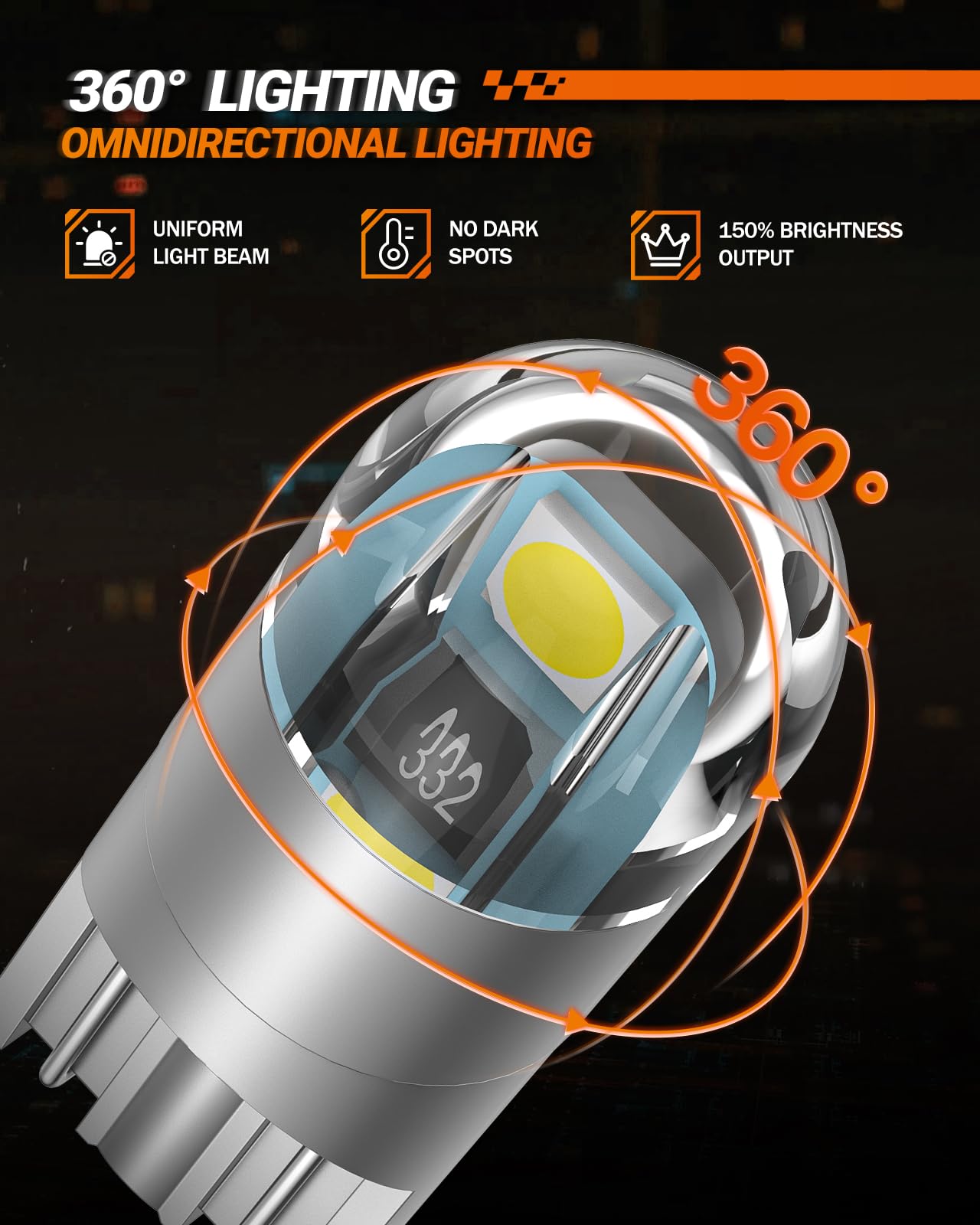 SEALIGHT 194 LED Bulbs 6000K White, 168 2825 T10 W5W 3030 Bright LED Chips, Dome Light, Map Light, Door Light, Courtesy Light, License Plate Light, Pack of 10 SEALIGHT