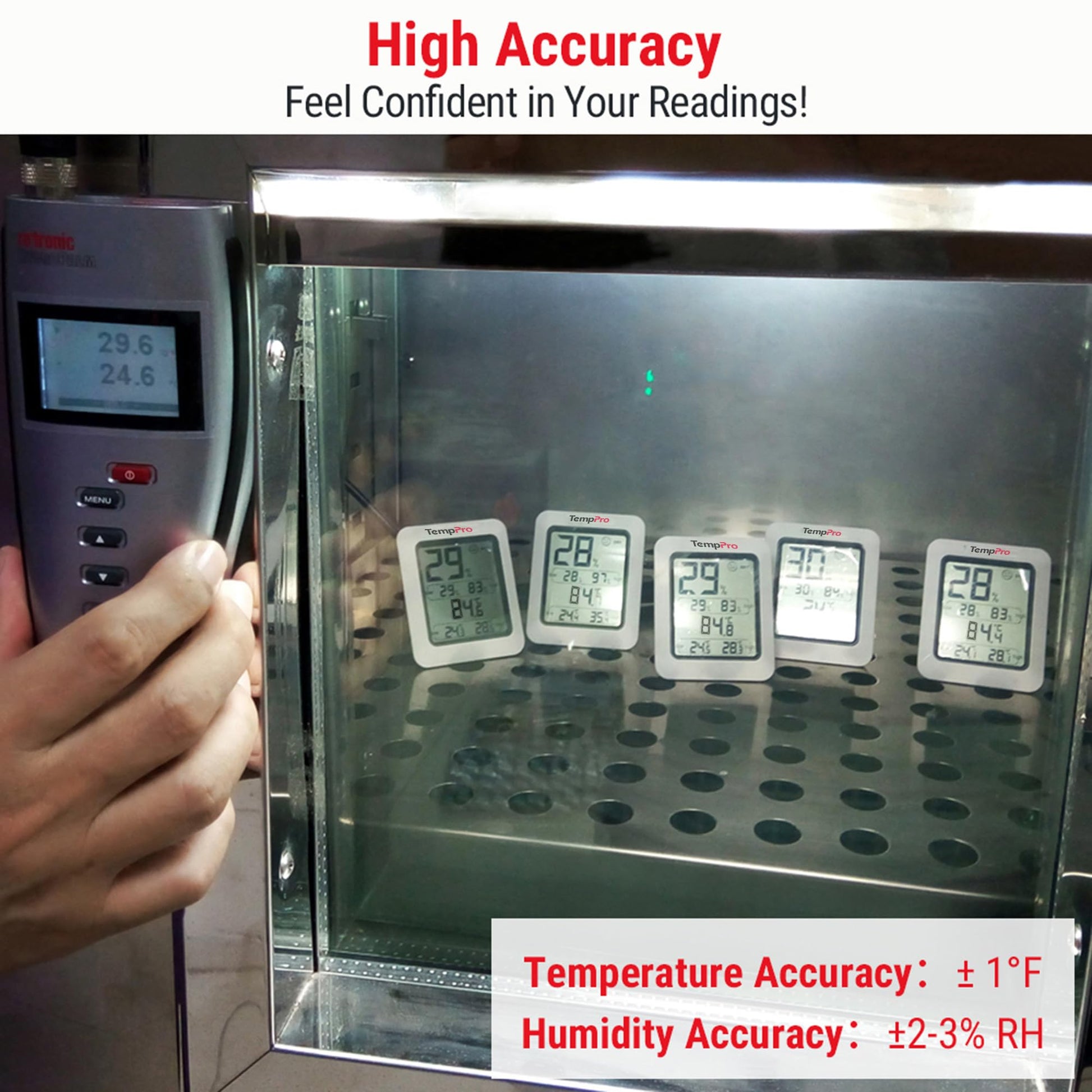 TempPro TP50 Digital Hygrometer Indoor Thermometer with Max/Min Records Room Thermometer and Humidity Monitor with Large LCD Display (Previously ThermoPro)