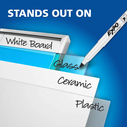EXPO Dry Erase Markers, Low Odour Ink, Assorted Colours, Ultra Fine Tip, 8 Count
