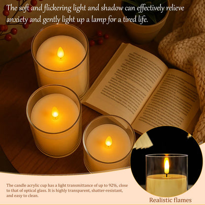 Eynshoo 3-Pack Rechargeable Flameless Candles with Remote & Timer, Flickering LED Candles for Living Room, Fireplace, TV Stand & Bedroom Night Light, Holiday Party Decor, Housewarming Gift (Yellow) 🍁 All In One Marketplace Canada