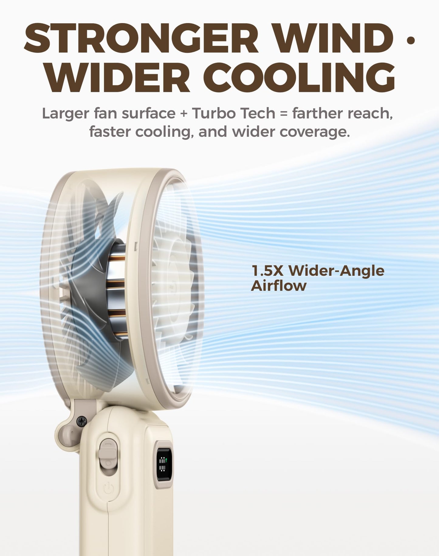 Diveblues Portable Hand Fan - Mini USB Rechargeable Handheld Fan Up to 12 Hours Cooling, 1-100 Speed Personal Fan with Turbo Airflow, 180° Foldable Desk Fan for Office & Bedroom & Travel & Commuting - Available at All In One Marketplace Canada