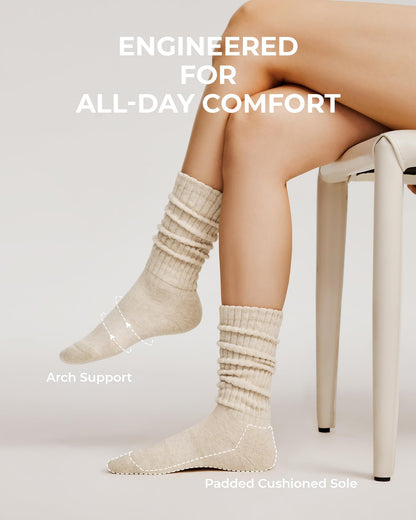 Fitrell Slouch Socks for Women, Knee High Scrunch Tube Boot Socks 3 Pairs 🍁 All In One Marketplace Canada
