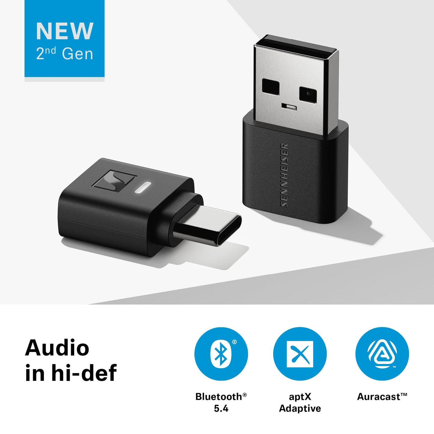 Sennheiser BTD 700 Dongle, Auracast, Low Latency, Bluetooth, USB-C, USB -A Sennheiser