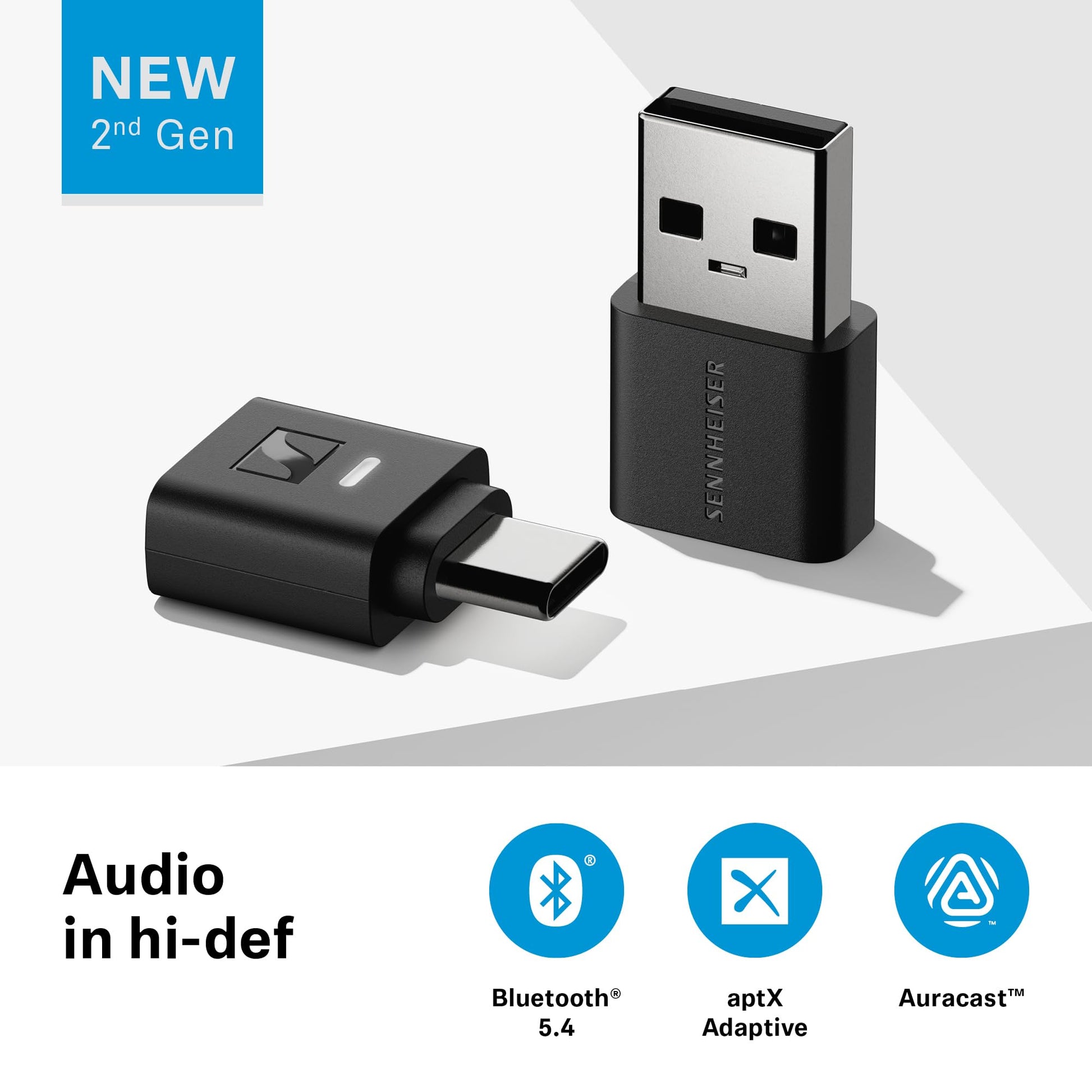 Sennheiser BTD 700 Dongle, Auracast, Low Latency, Bluetooth, USB-C, USB -A Sennheiser