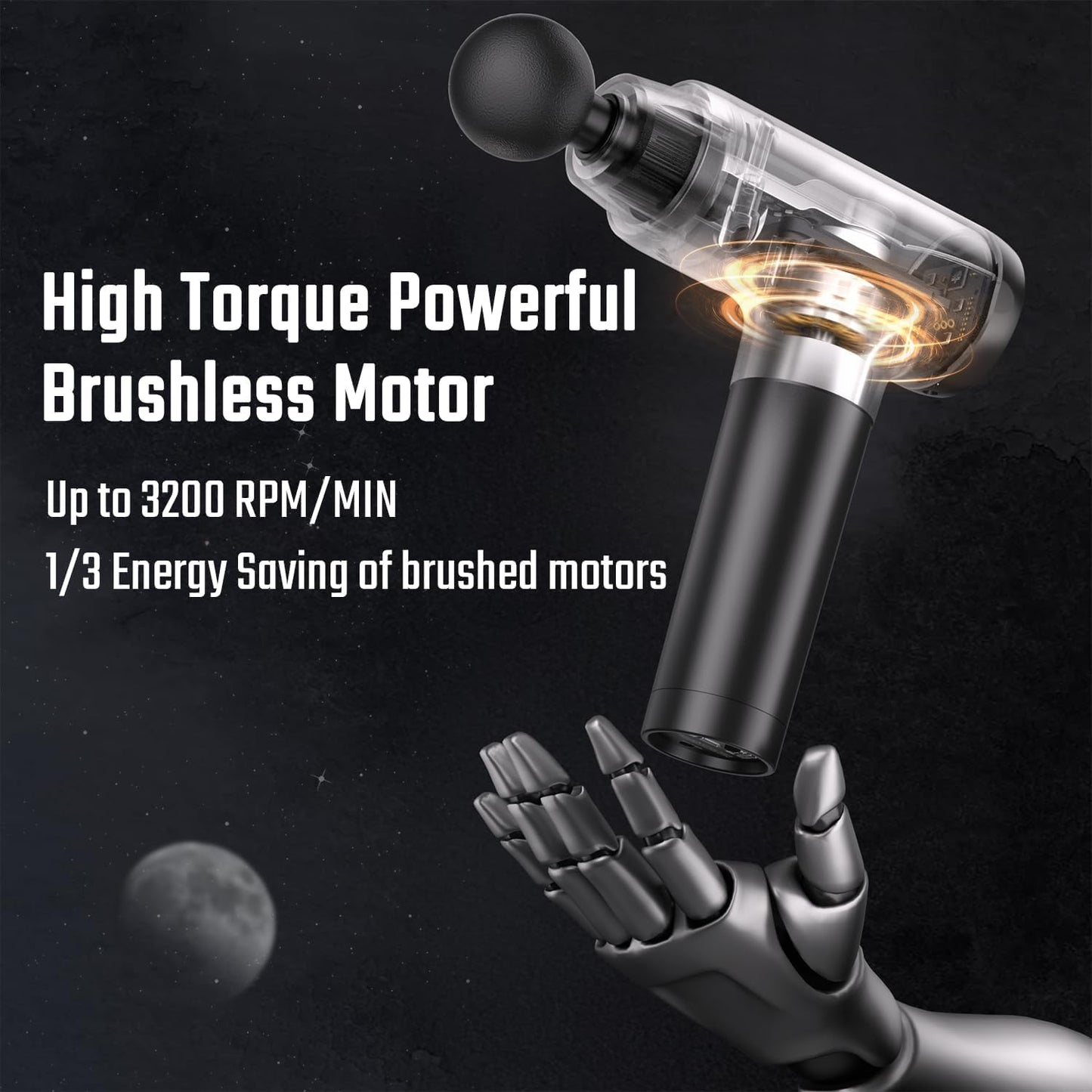 cotsoco Massage Gun Deep Tissue, Muscle Massage Gun with 9 Attachment Heads 20 Speeds & Silent Brushless Motor Cordless, Handheld Percussion Back Massager Gun for Athletes, Mothers Day Gifts for Mom Dad Women Men (Black) - Available at All In One Marketplace Canada