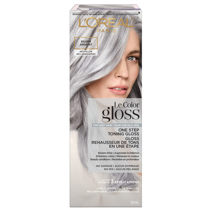 L'Oreal Paris Le Color Gloss One Step Toning Hair Gloss Treatment, Silver, Enhance Your Shine with this Semi Permanent Hair color, 1 Kit 🍁 All In One Marketplace Canada